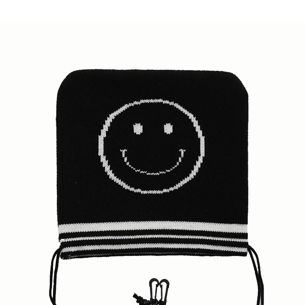 Golf Iron Cover Club Head Cover Iron Head Cover Iron Hood Knit X (Smile Black)