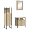 Bathroom Furniture Set with Shelf and Door 3 Pcs Brown Particleboard