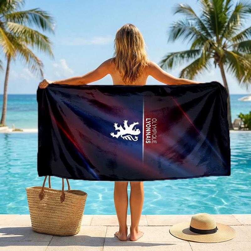 Asciugamano da Spiaggia Lyon FC ad Asciugatura Rapida in Microfibra Assorbente Portatile da Viaggio per Nuoto