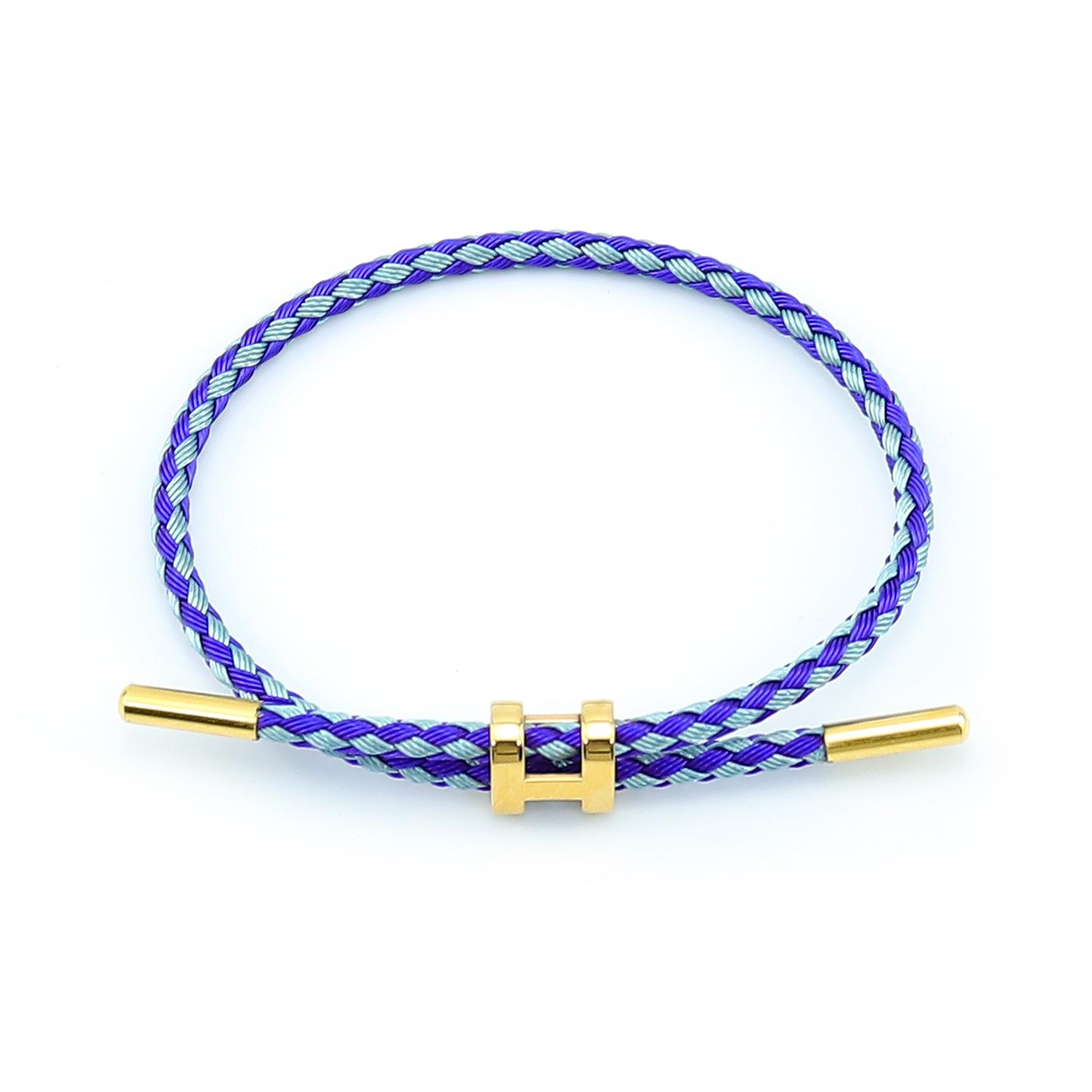 Titanium Staal 3D I-Gesps Waterdichte Armband Armband Roestvrij Staal Gouden Kleur Geboortejaar Gevlochten Draadkabel Leren Koord Rood Koord
