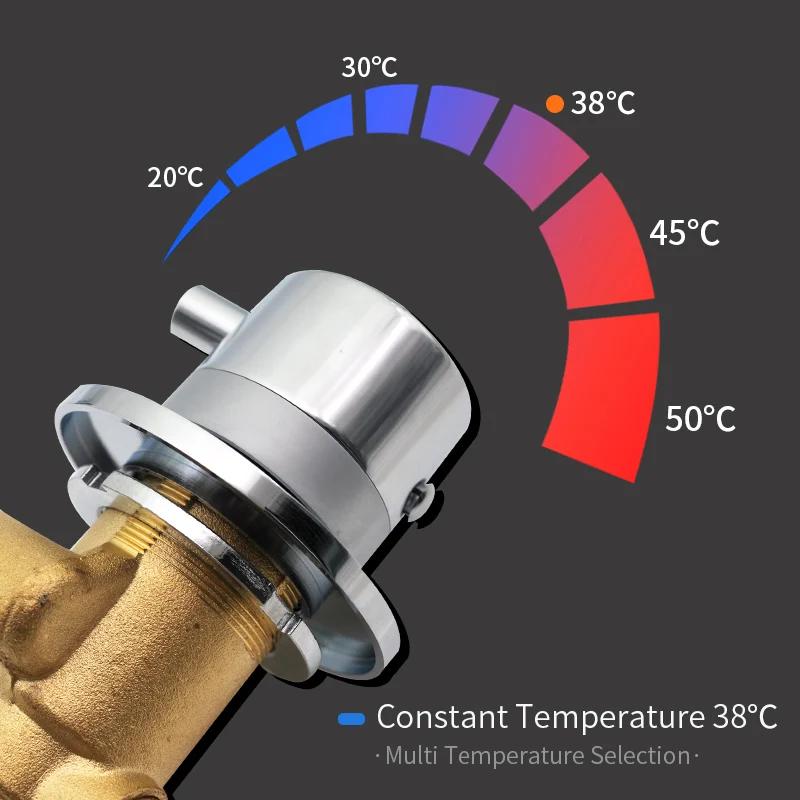 Thermostatic Shower Faucet Valve Cold &Hot Water Mixing Valve Mixer Tap Brass Shower Valve Switch Thermostat