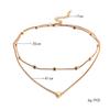 Multi Layers Heart Pendant Women Girl Clavicle Necklace Plating Alloy Adjustable Neck Decorative Jewelry