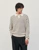 WORK ON BODY OFF Ezon Semi-Overfit Striped Collar Knit [Ivory]