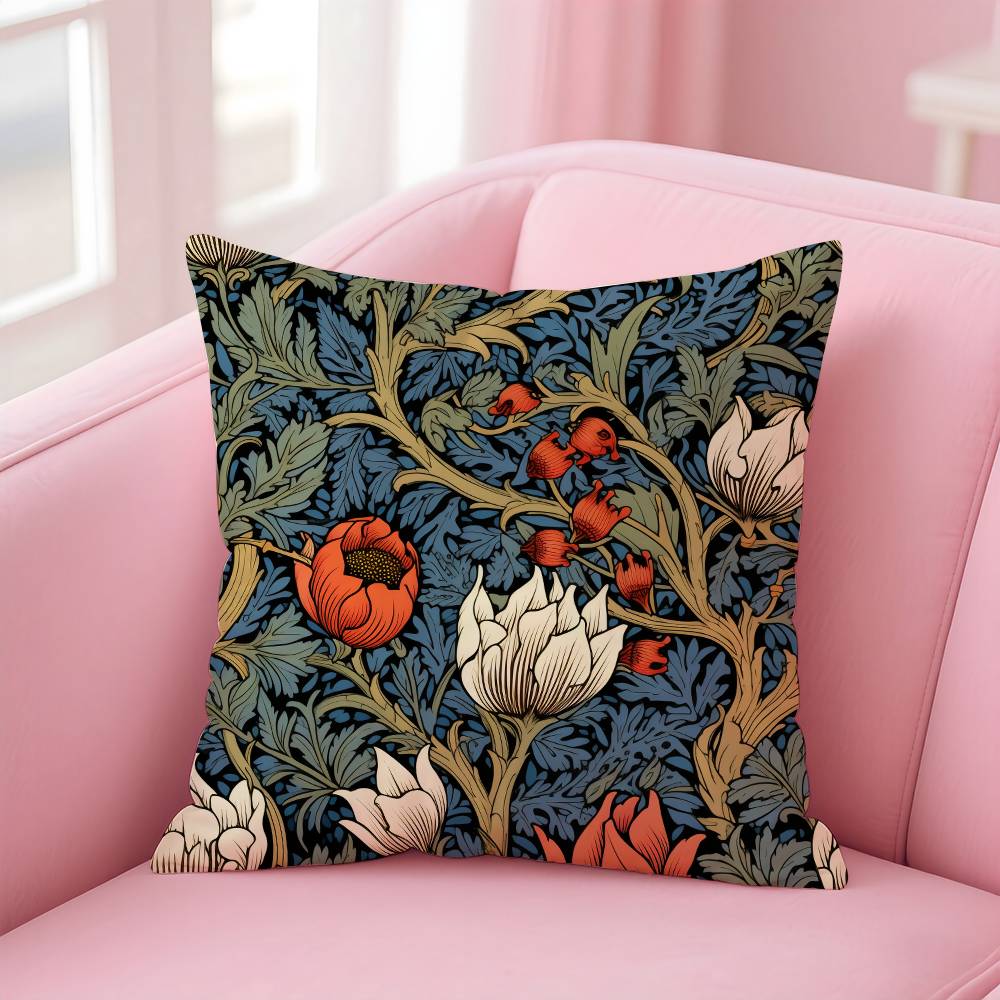 William Morris Floral Pillow Case Pattern Printing Pillowcase Living Room Sofa Cushion Cover Bedroom Room Decor