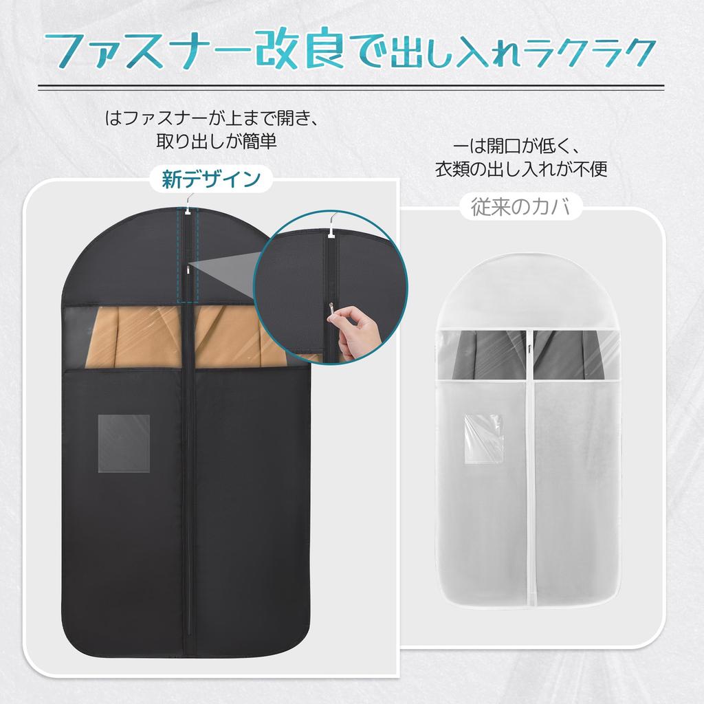 TITIROBA Clothing and Made of Thick with Clear Window and Ideal for Storing and Coats PEVA Durable 8 Pieces Covers, Dustproof, Insect-Proof,