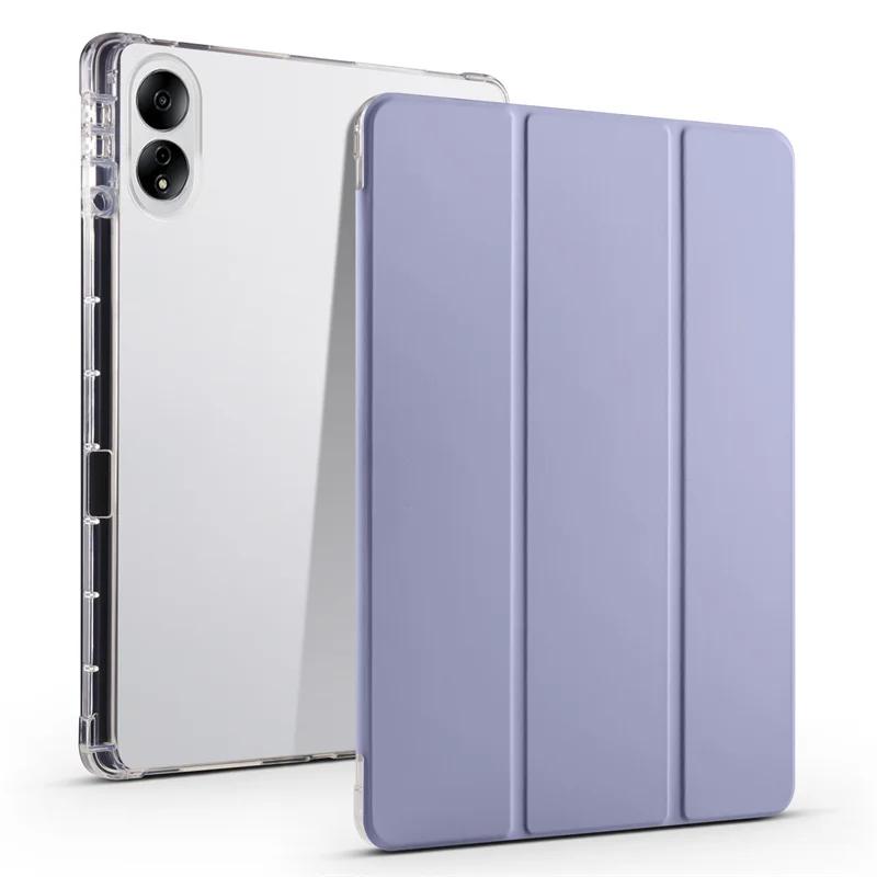 Capa de Couro para Xiaomi Poco Pad Redmi Pad Pro 2024 12.1 Polegadas Capa Porta-Lápis Suporte Dobrável Traseira de TPU Macio Capa Magnética para Tablet