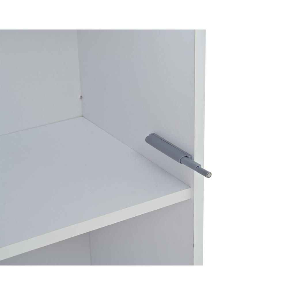 175*39*34cm TV Wall Unit with Display Cabinet (3-Piece Set), TV Board, Standing Shelf and Wall Shelf, LED and High Gloss, TV up to 80', White