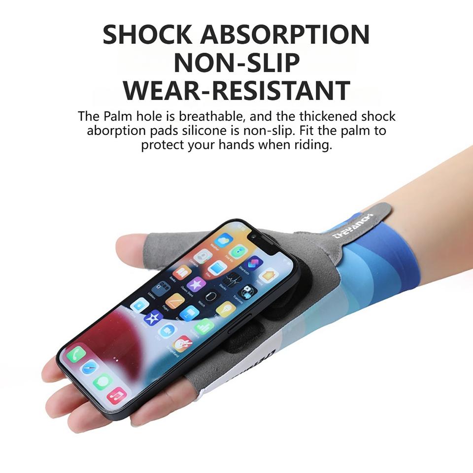 Summer Half Finger Gloves Outdoor Sport Fishing Cycling Anti Slip Breathable Sun Protective Shock Absorbing Lightweight