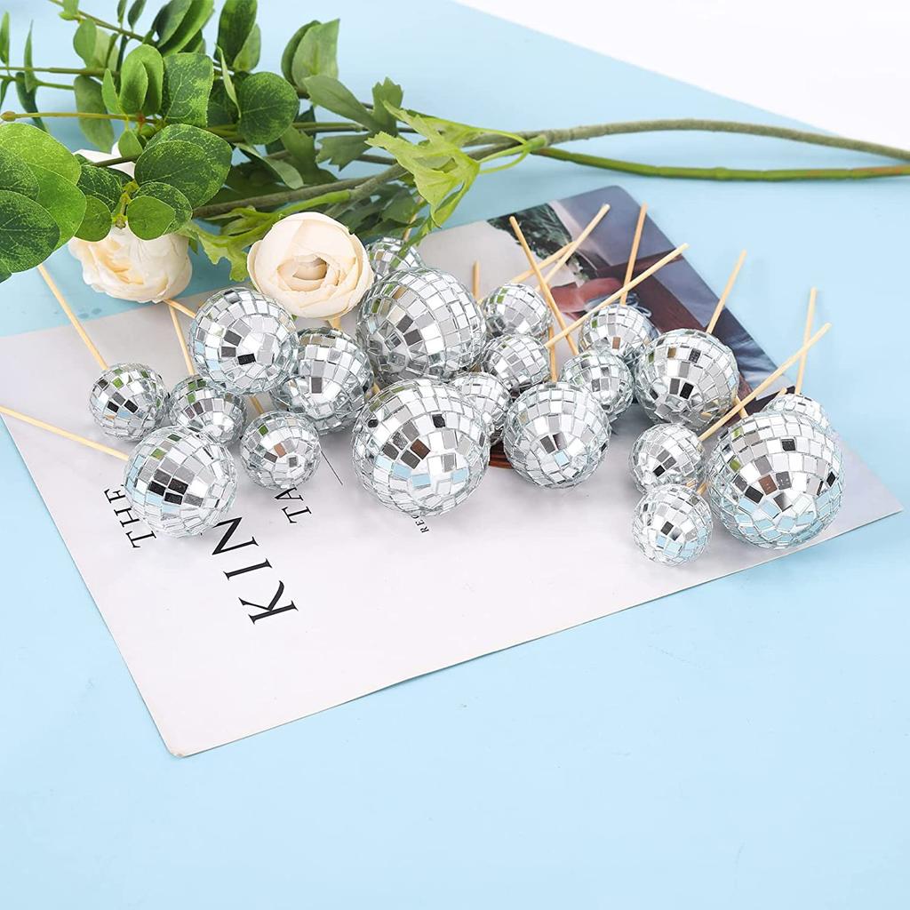Disco Spiegelkugel, Kuchenaufsatz, Neuer Stil, Reflektierender Disco-Aufsatz, Geburtstagsdekoration, Kreative Partydekoration