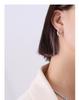 French-Inspired Trendy Double Ring Detachable Titanium Steel Stud Earrings, 18K Gold-Plated Jewelry F539.
