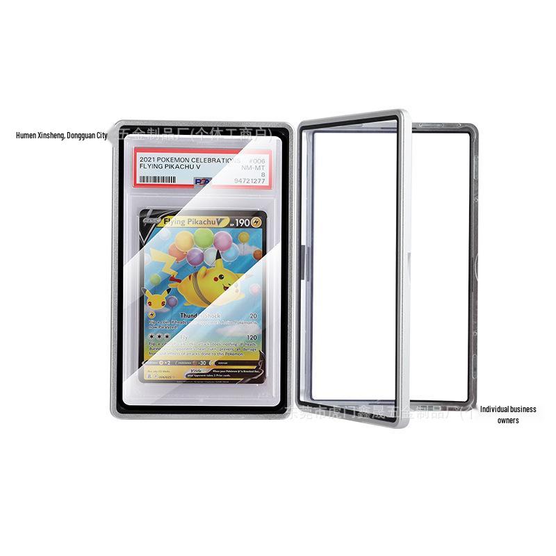 PSA Grading Card Protector: Double-Sided Magnetic Glass Metal Case for Pokemon Pikachu Star Card