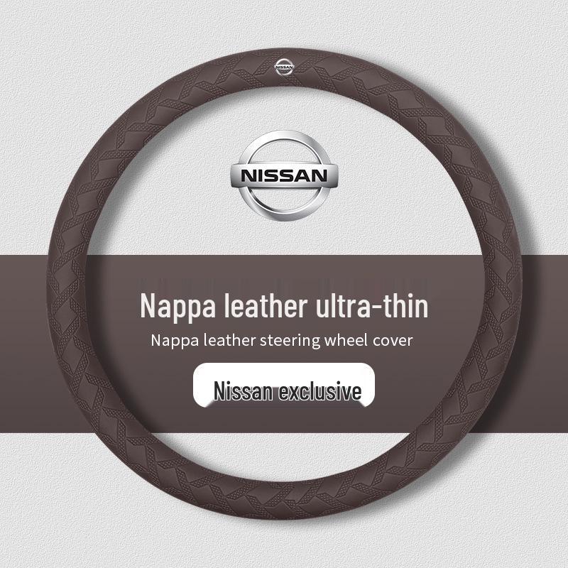 Napa Leather 3D Textured Non-Slip Steering Wheel Cover for Nissan Models