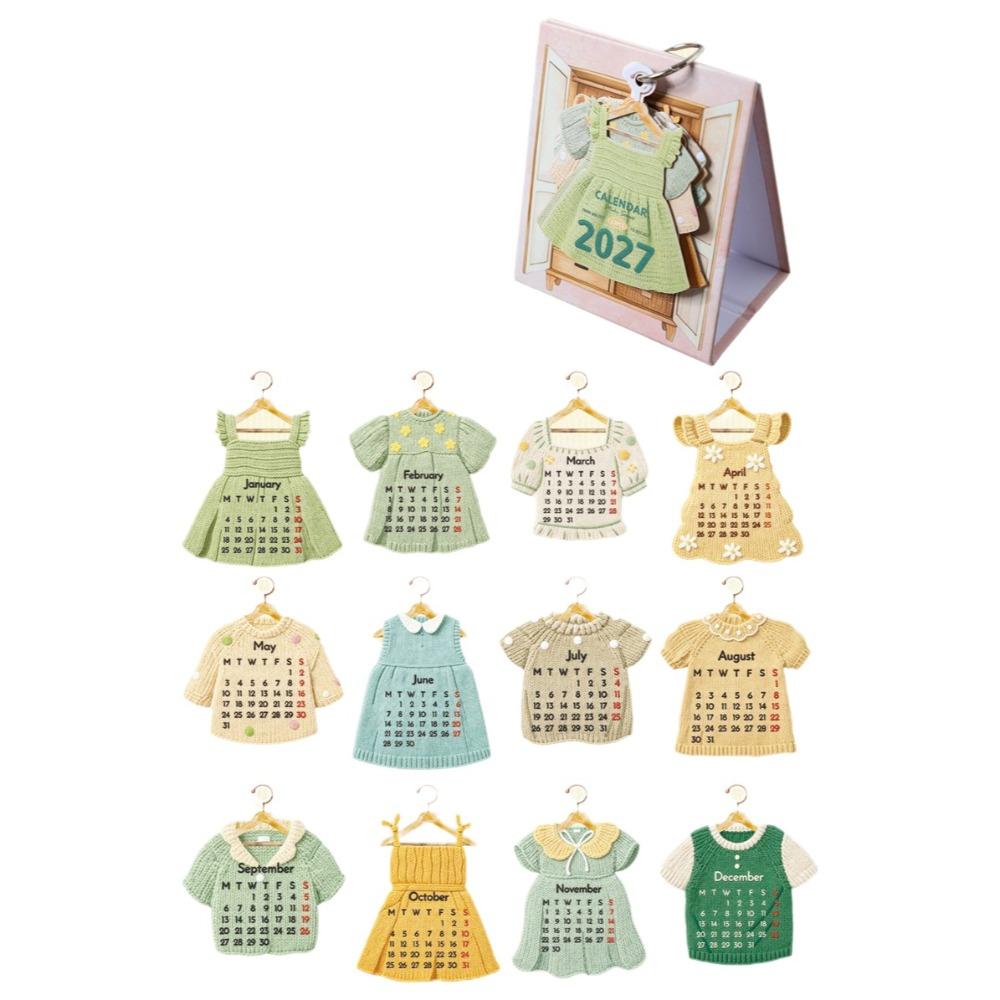 Clothing Shaped 2027 Desktop Calendar Mini Time Manegement Organizers School Office Supplies