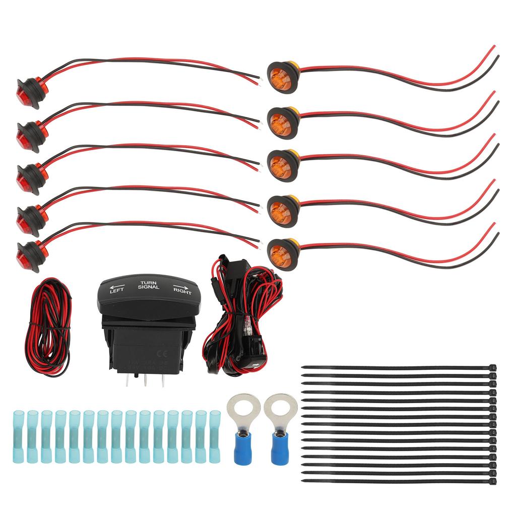 Turn Signal Rocker Switch ATV UTV Turn Signal Flasher Relay Harness Replacement for Polaris Ranger RZR DC12V