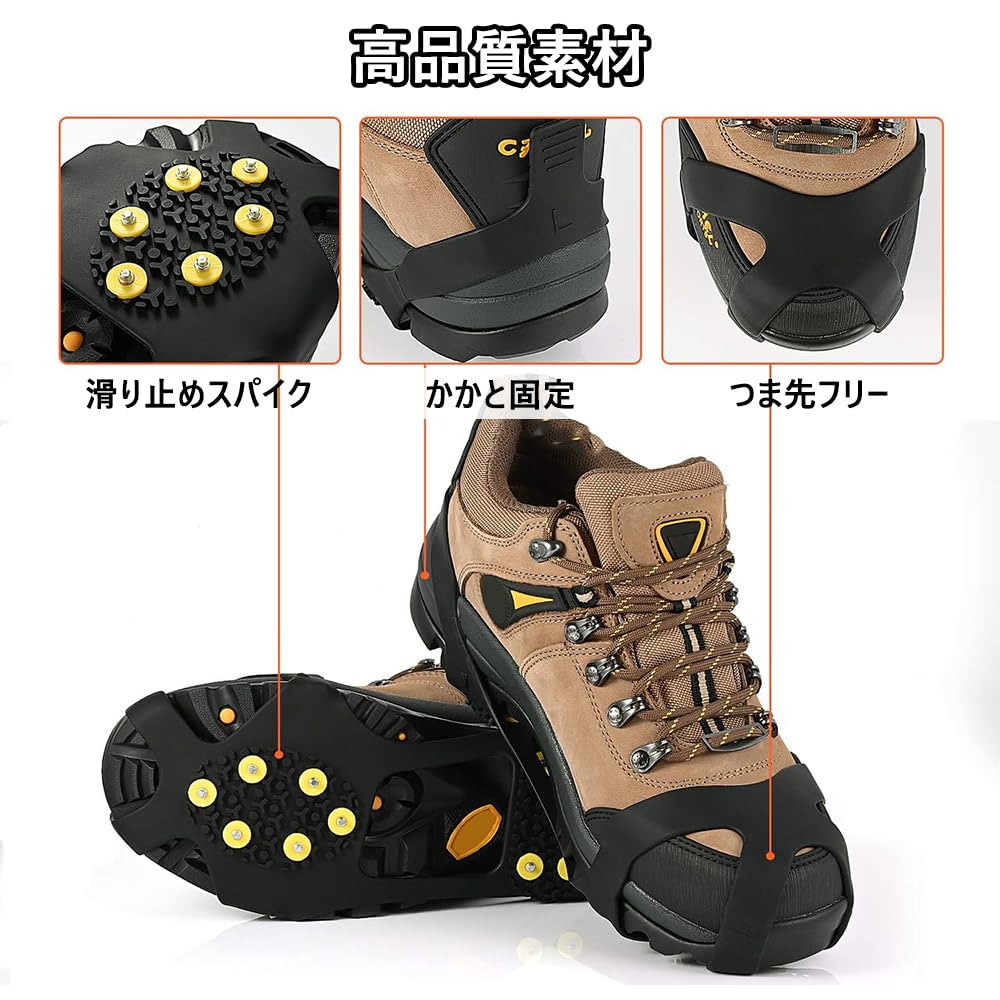 Aquafix Chain Snow Fall Easy to for and Snowy Mountains Crampons, Spikes, 10-Point Spikes, Non-Slip, Lightweight, Prevention, Attach, Unisex, Hiking,