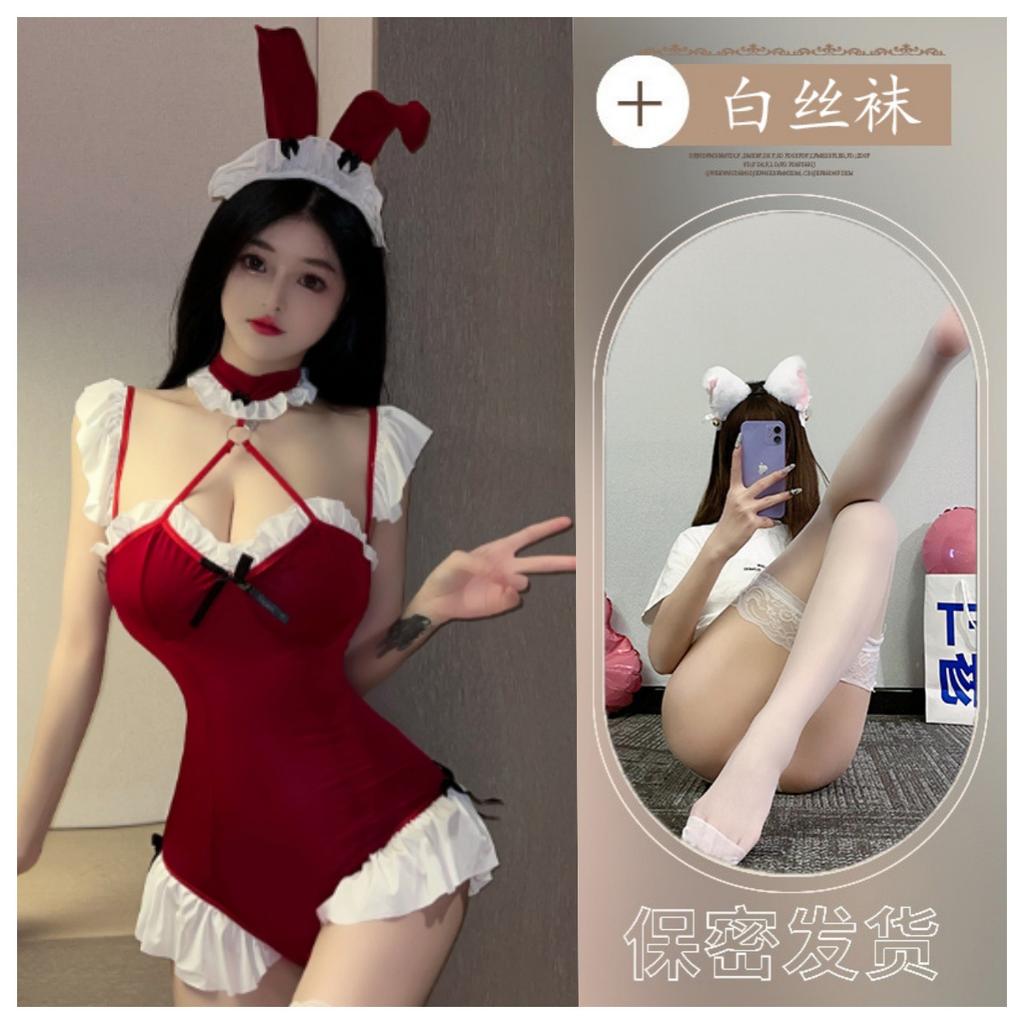 Sexy Lingerie Pure Desire Christmas Uniform Seduction Sexy Red Open Girl Suit Dress Passion Seduction