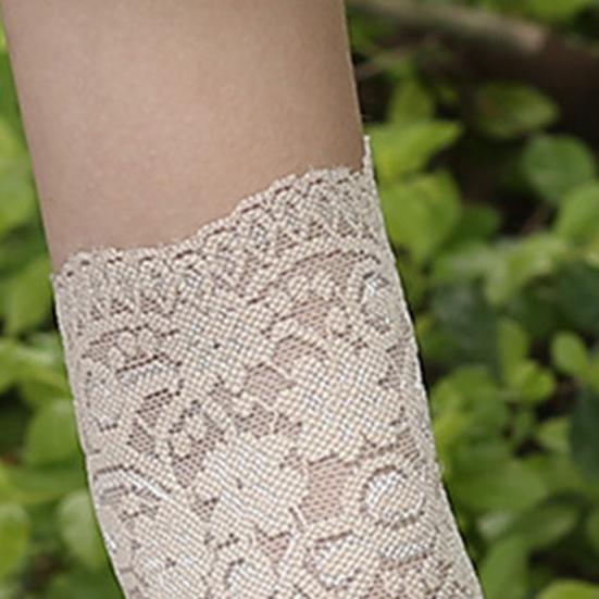 Maniche a braccio corte in pizzo da donna, lunghezza polso, senza dita, guanti parasole, pizzo floreale, copribraccia per matrimonio, ballo, guida, ciclismo