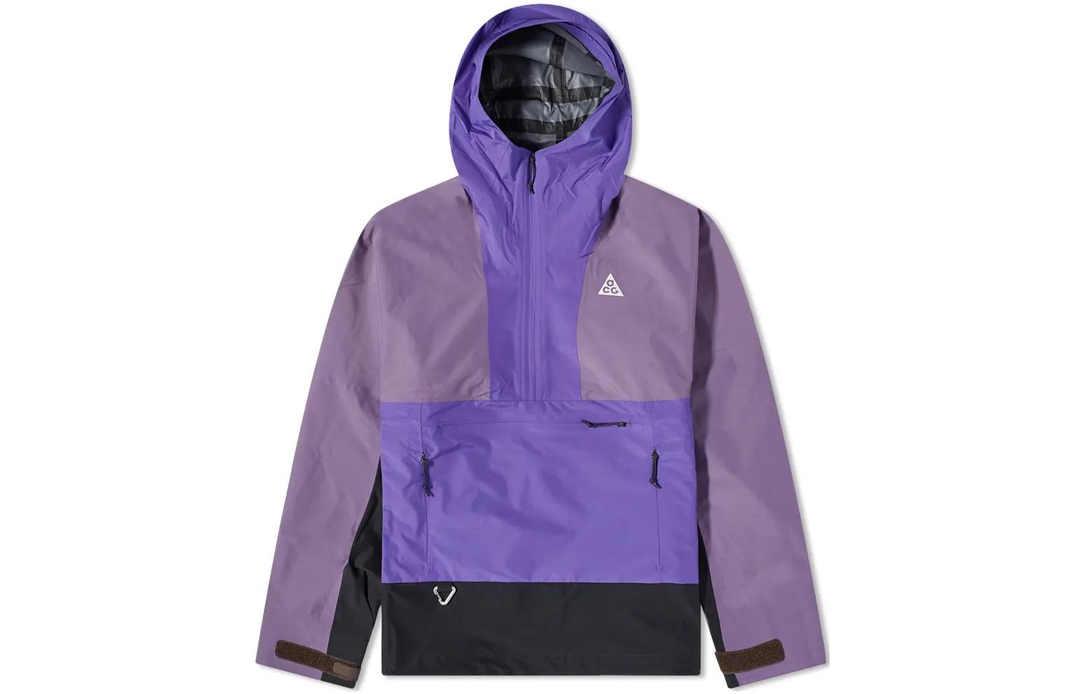 Nike ACG Jackets Men s Purple Hooded Moderate Wind Shell DN3909-579 M