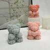 Love Bear Handmade Creative Candle Silicone Mold Heart Cute Bear Cake Silicone Mold Rose Bear Heart Magic Cube Resin Mold
