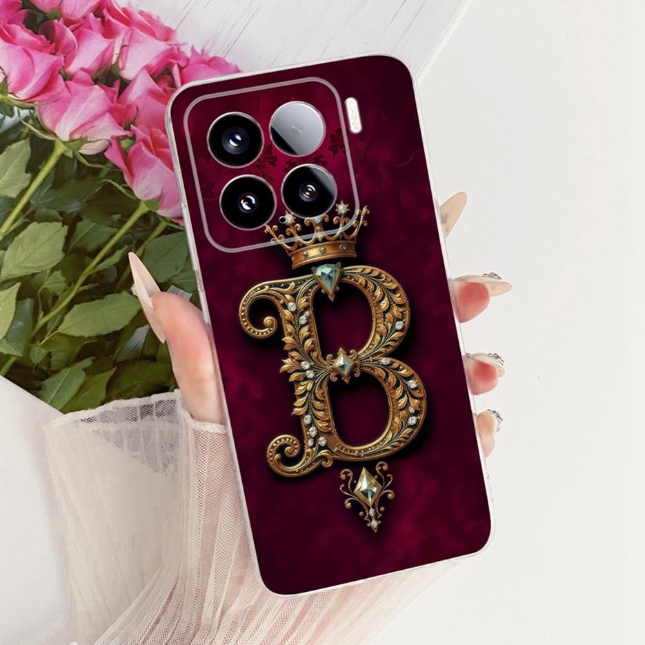 For Xiaomi Mi 15 Pro Case Luxury Crown Letters Cover Clear Silicone Soft Slim Phone Case For Xiaomi 15 Pro Mi15 Pro Fundas Coque