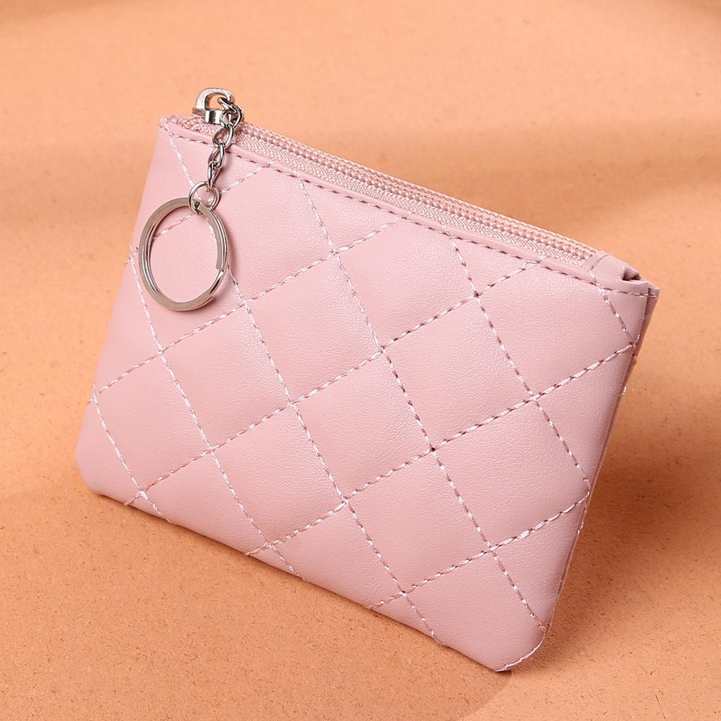 Women PU Leather Zip Coin Wallet Key Chain Fashion Small Purse Money Short Change Pouch Coin Purse MIT