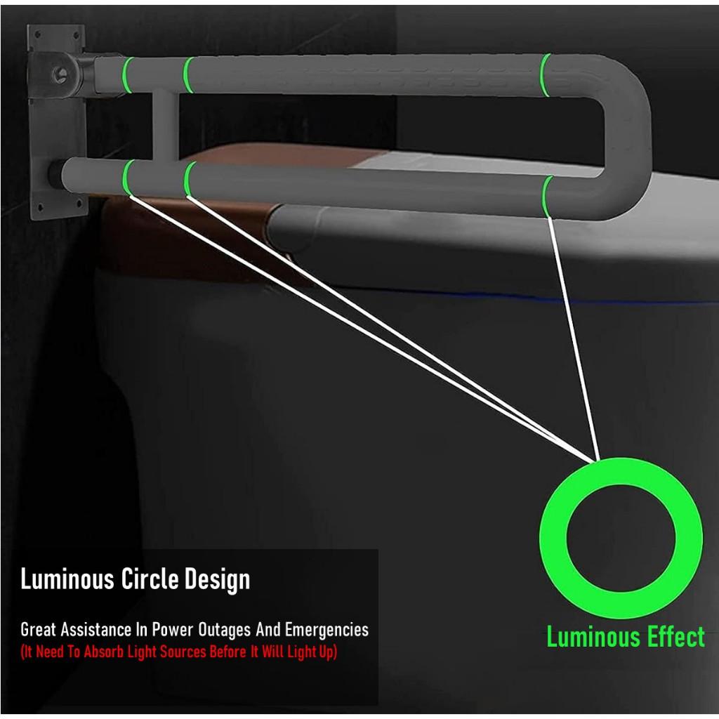 304 Stainless Steel Bathroom Safety Folding Grab Bar Toilet Safety Handle Bar 60*8*20CM