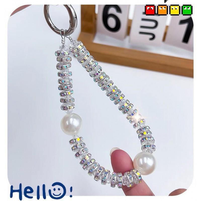 

Advanced Bead Short High-end Mobile Phone Lanyard Wrist Chain Fashionable Light Luxury Rhinestone Anti Loss Pendant