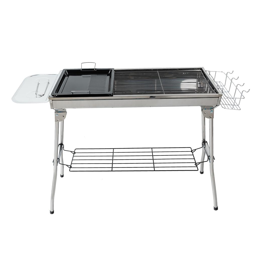 Stainless Steel Barbecue Grill Large Outdoor Household Easy Folding Portable Barbecue Meat Rack