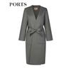 PORTS Women's 100% Cashmere Long-Sleeve Mid-Length Coat