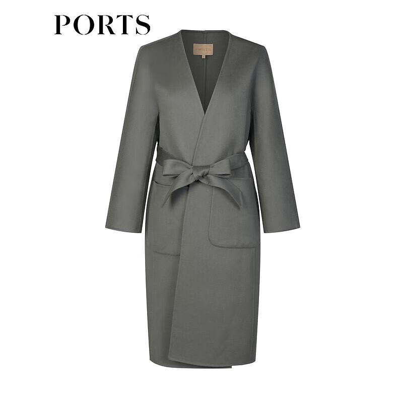 PORTS Women's 100% Cashmere Long-Sleeve Mid-Length Coat