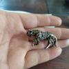 Brass Sabertooth Tiger Figurine Detailed Metal Sculpture Desk Ornament Animal Statue Collectible Home Office Decoration
