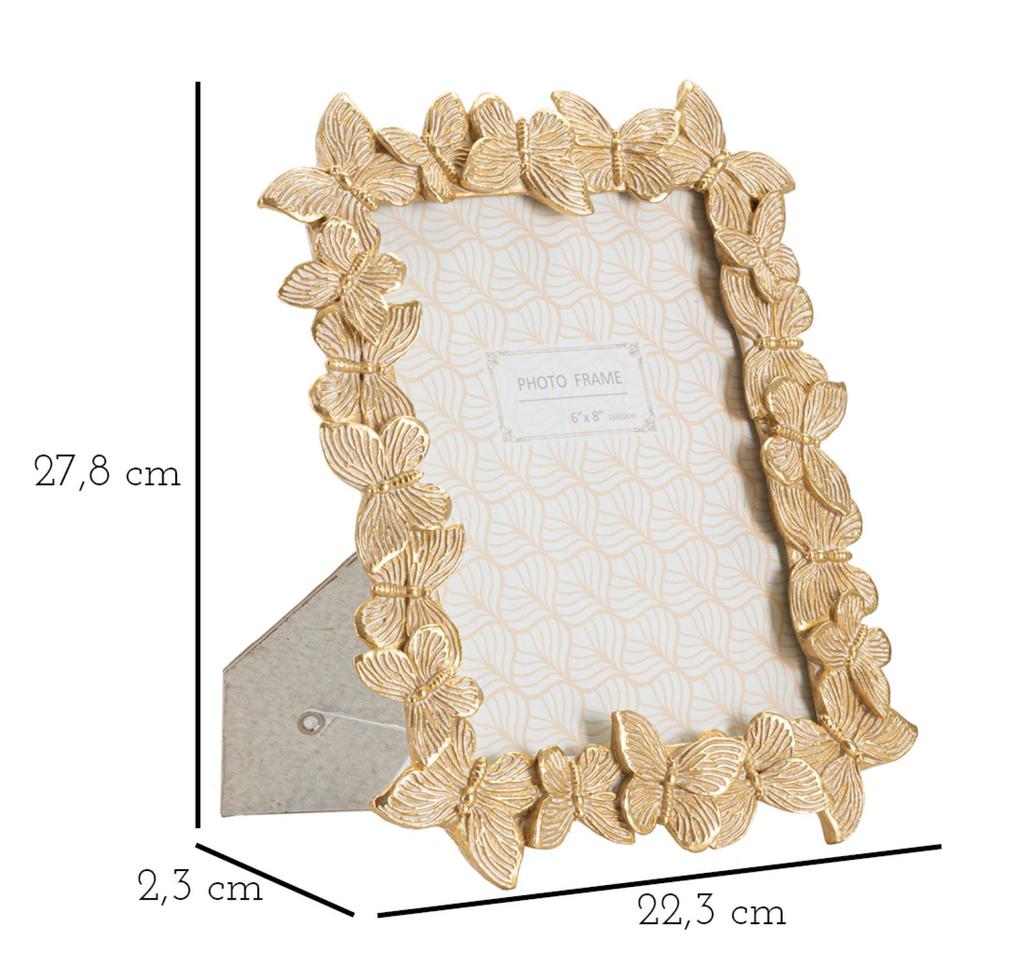 Photoframe Glod Butterflies 22.3X2.3X27.8 Cm (Inside Photo Size Cm 15X20)
