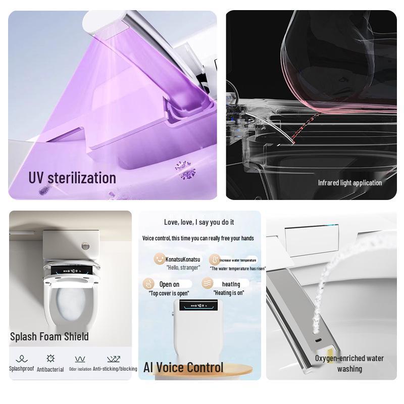 Smart Heated Toilet Seat Cover with Automatic Flip-Up and Foam Shield