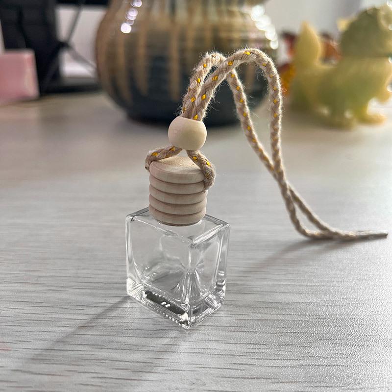 Rectangular Car Pendant Air Freshener Refillable Essential Oil Bottle