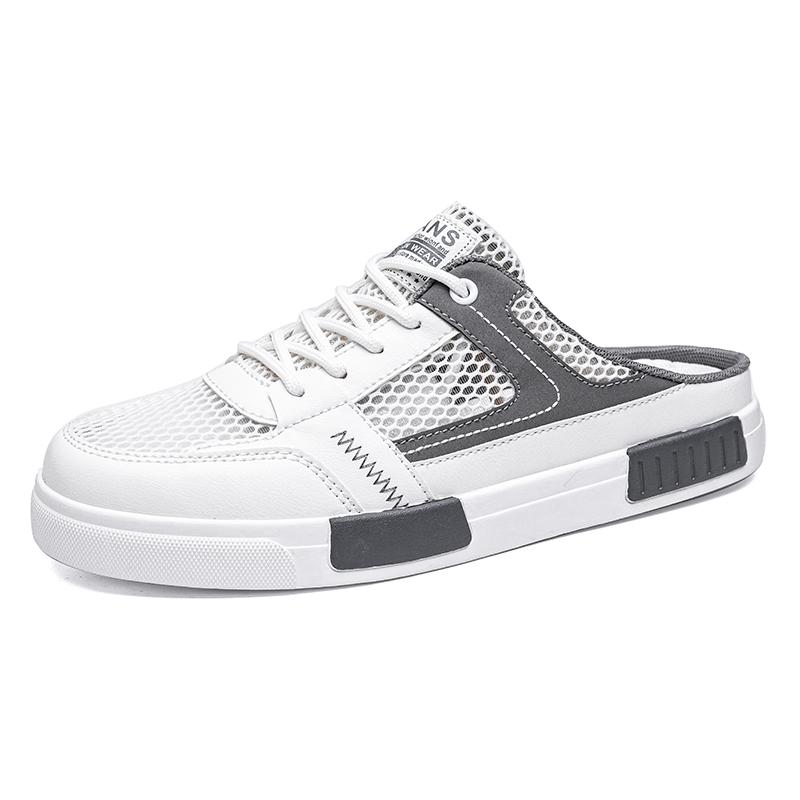 

Mesh Semi-Drag Casual Shoes Men Half Shoes For Men Mules Backless Sandals Flat Board Shoes Summer Loafers Slipper Man Slides 39