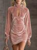 Samt High-Neck Bodycon Kleid – Herbst/Winter Kollektion