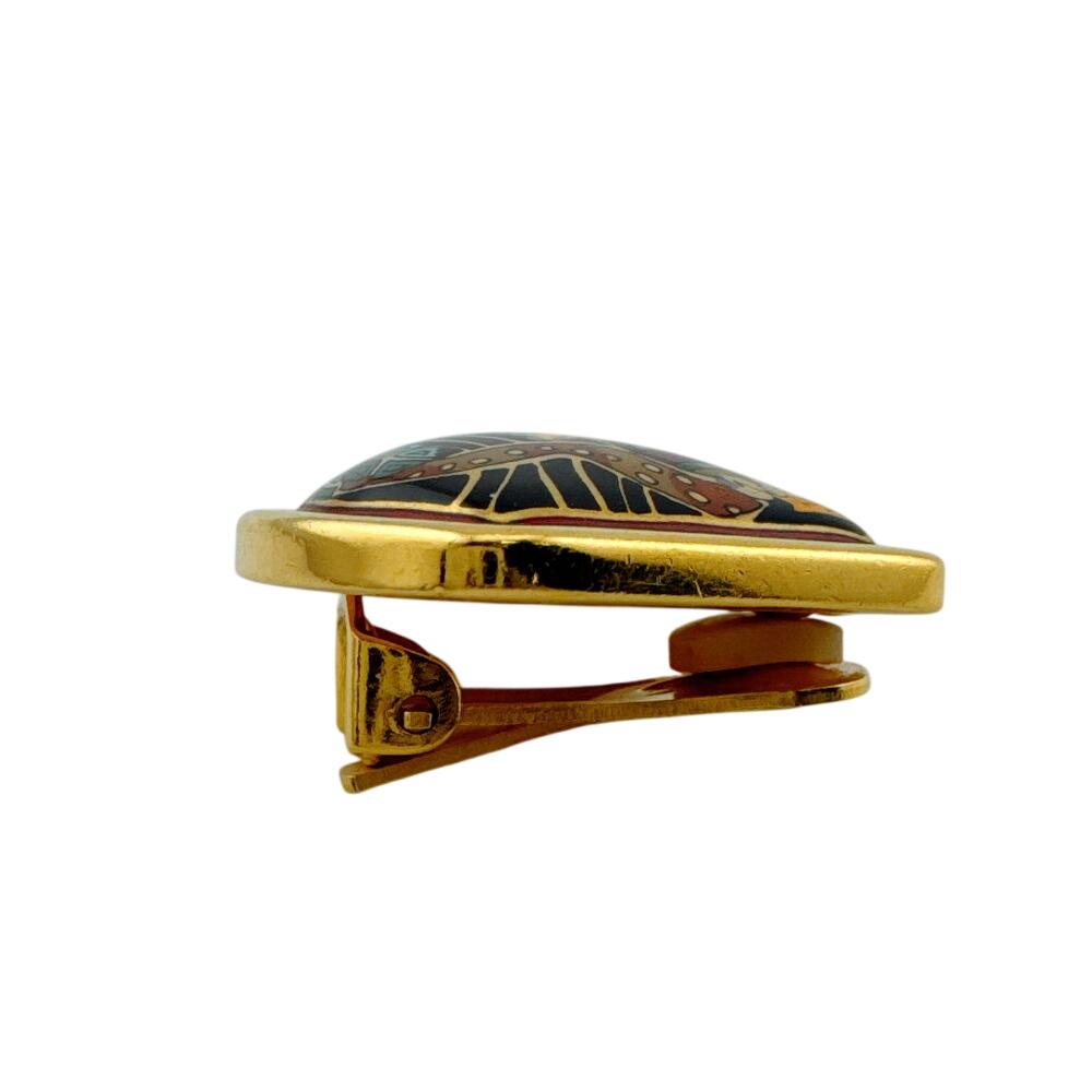 Hermes One Side Only Gold Plated Emile Earring Gold Gold Plated Used