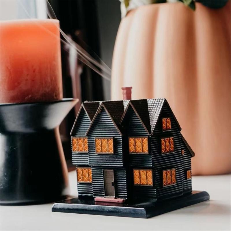 Halloween Themed Witches Cottage Incenses Holder Holder Halloween Decorations for Festives Ambiances