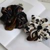 JewelVOX Scrunchie Hair Leopard Animal with Tortoiseshell Single Adult Size Women's Accessory, Print, Print, Charm, Wide, (White)
