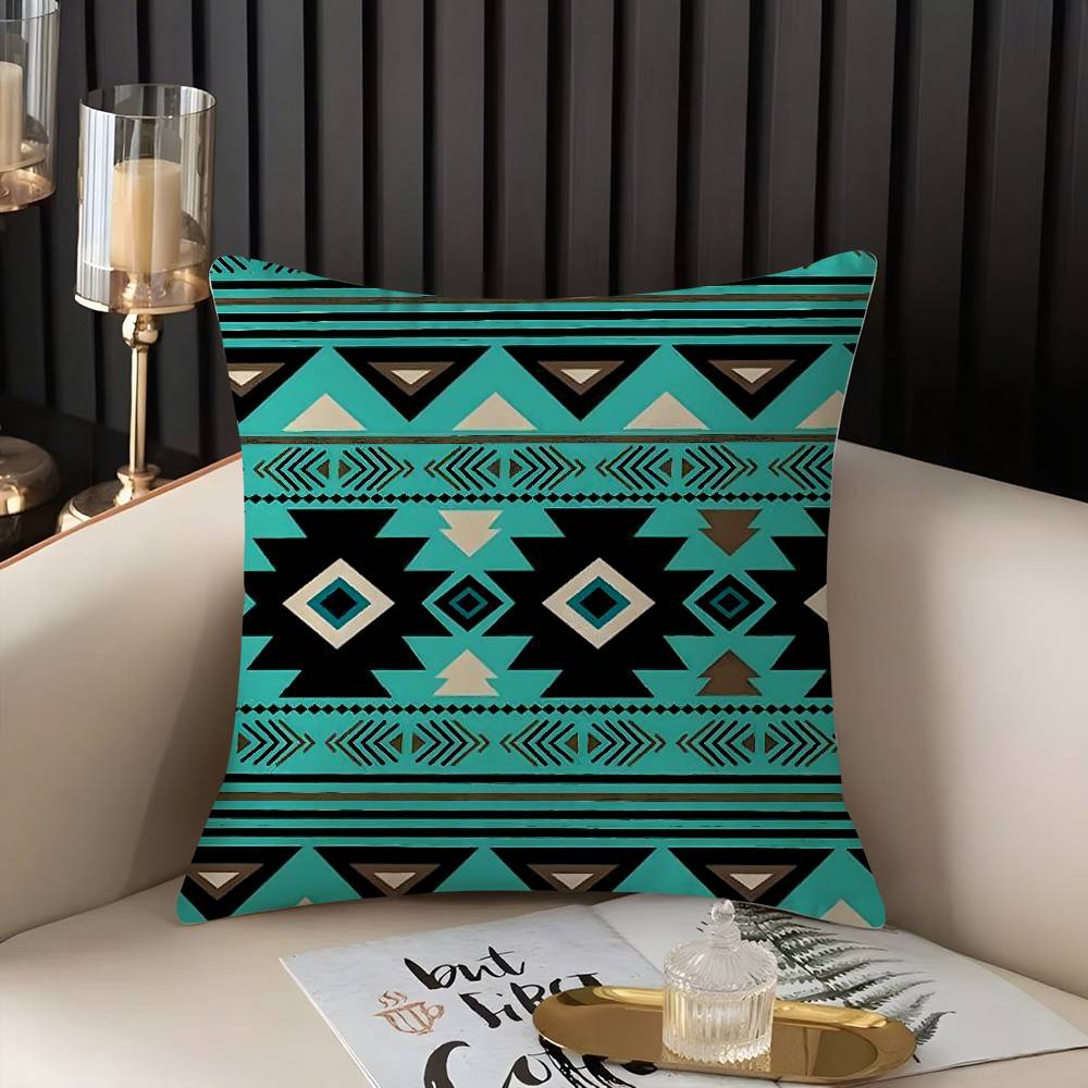 Fashion Bohemia Painting Pillow Case Home Dorm Chair Back Short Plush Double-sided Printing Office Nap Time Cushion Cover