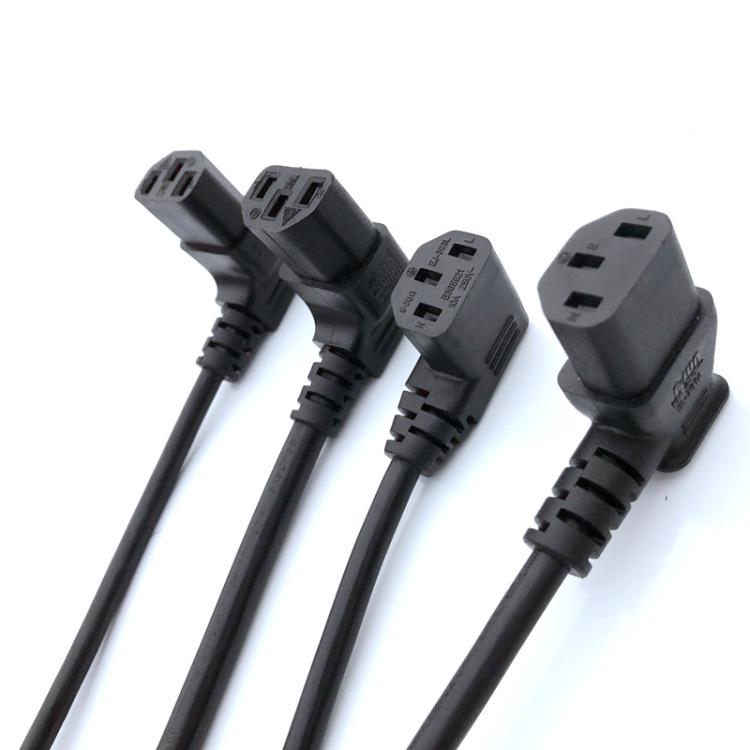 L-förmiger 90°-Winkel C13 auf C14 Wechselstromkabel, dreipoliger Stecker für Werbemaschine/Display-Server