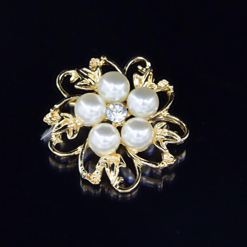 Elegant Pearl & Flower Brooch - Korean Fashion Versatile Collar Pin for Women