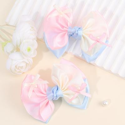 2Pcs Candy Color Hair Clips Sweet Chiffon Bow Hairpin Princess Barrette For Girls Children Korean Headwear Headdress Accessories