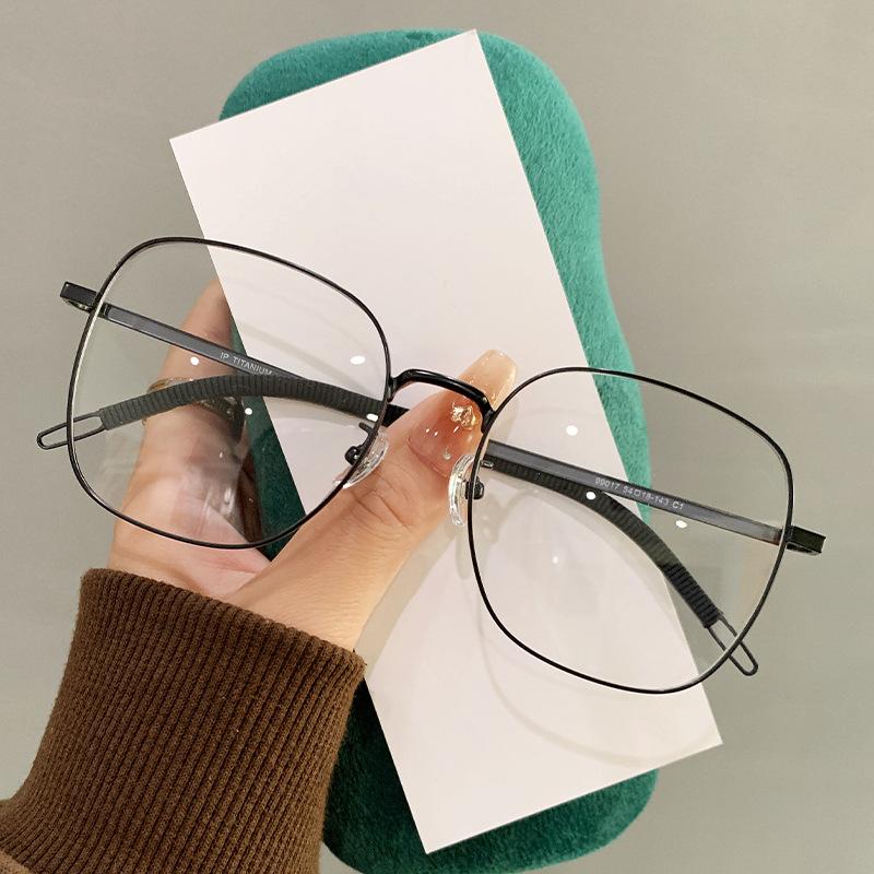 

Glasses Female Blue Light Computer Screen Spectacle UV400 Myopia Clear Goggle Shortsighted Office Ladies Blocking Oversized Alloy Lens Metal Original lens 0