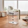 Sealed Grain Dispenser Rice Storage Bin Clear Body Airtight for Kitchen Countertop Cream