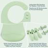 comeder Baby Weaning Set, 10 Pcs Silicone Baby Feeding Set, Baby Led Weaning Feeding Supplies for Toddlers, Baby Plates and Bowls Sets with Adjustabl