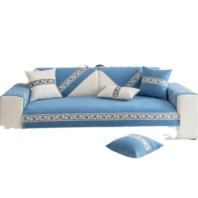 

Chenille Sofa Cushion Four Seasons Universal Non-Slip Cushion Leather Sofa Cover Simple Modern Armrest Cover Towel 70*70cm