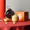 Good Persimmon and Peanut Tea Set, Travel Ceramic Express Cup, Portable Business Car Gift, Souvenir Outdoor