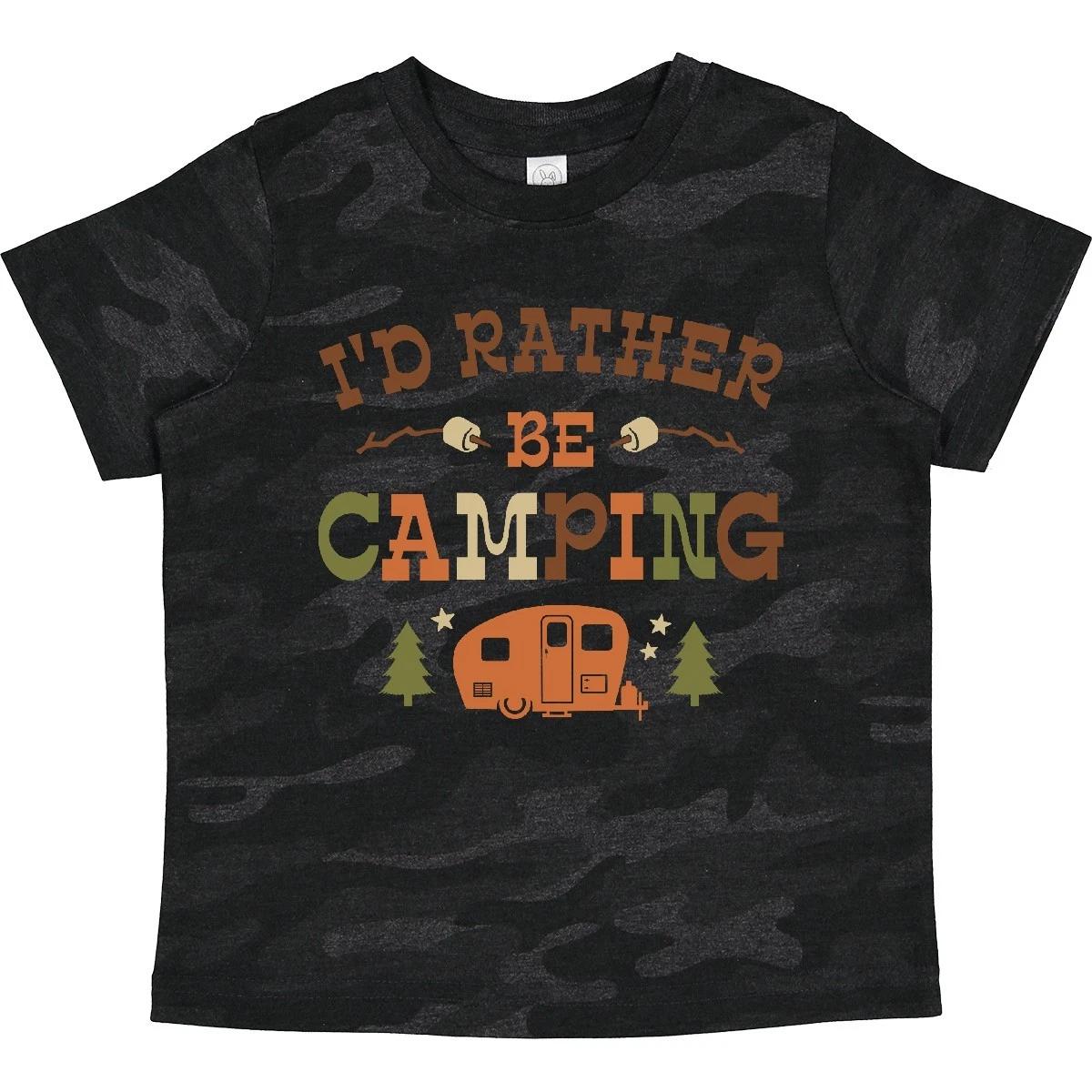 

Inktastic Rather Be Camping C1 Toddler kids boys T-Shirt Vintage Camper Retro Smore Happy 130