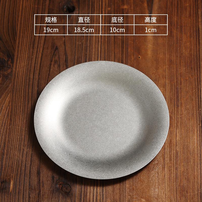 Vintage Stainless Steel Steak Dinner Plates Round Snack Dessert Western French Restaurant Bone Plate Tray Tableware Kitchen